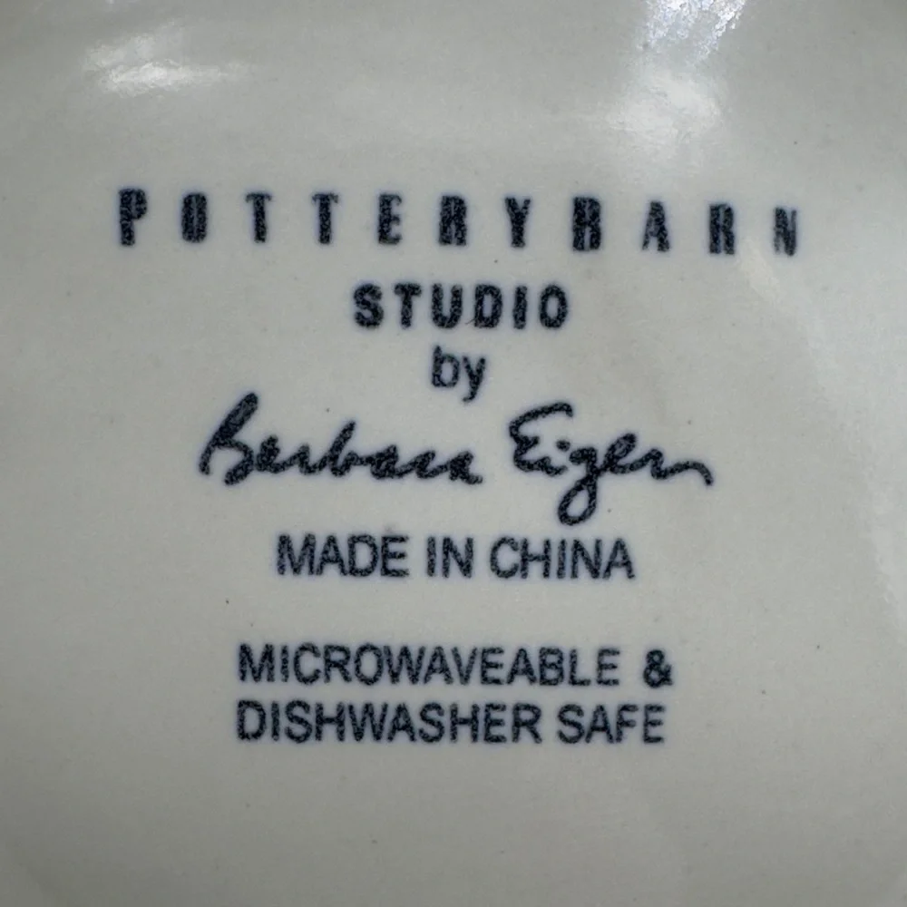 Pottery Barn Studio Ivory by Barbara Eiger Large Pedestal Serving Bowl